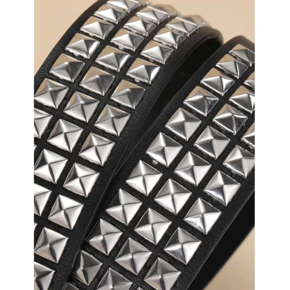 PU Black Studded Belt - Picture 5 of 10